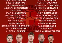 【欧洲杯新闻】丹麦队正式公布征战本届欧洲杯的26人名单；曼联锋将霍伊伦在列